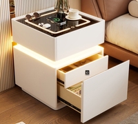 Nouvelle table de chevet flottante intelligente de luxe |   Meubles de chambre à coucher modernes avec charge sans fil et serrure à empreintes digitales dissimulée