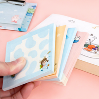 Bloc-notes à clip avec 50 feuilles, motif dessin animé mignon, pour étudiants, mémo créatif, notes autocollantes, papier d'étude, papeterie Kawaii, notes autocollantes