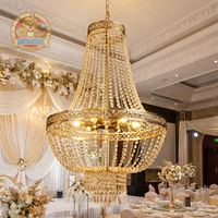 Nouvelle source de lumière LED, lustre moderne à perles de cristal détachables, matériau en verre, décoration de plafond pour événements de mariage