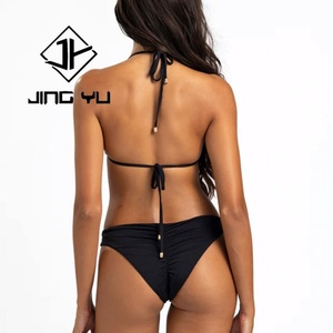 Fabricant de bikinis, vêtements de plage en nylon écologiques de luxe, micro bikini personnalisé avec chaîne de diamants et strass - Product Image 6