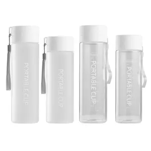 Botol air olahraga plastik bening grosir dengan Logo kustom transparan Matte portabel murah botol kapasitas besar untuk Gym