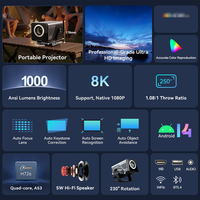 Proyektor Mini Topleo Overhead Berkualitas Tinggi Video 8K 2025 Android 14 1080p Ultra Short Throw Smart Built-in Portabel