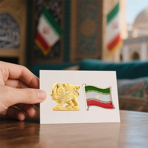 En Stock, Bandera de Irán, alfileres de esmalte suave, emblema de corona de Sol de León, insignias, alfileres de bandera de Amistad de naciones cruzadas, broches conmemorativos de Metal - Product Image 6