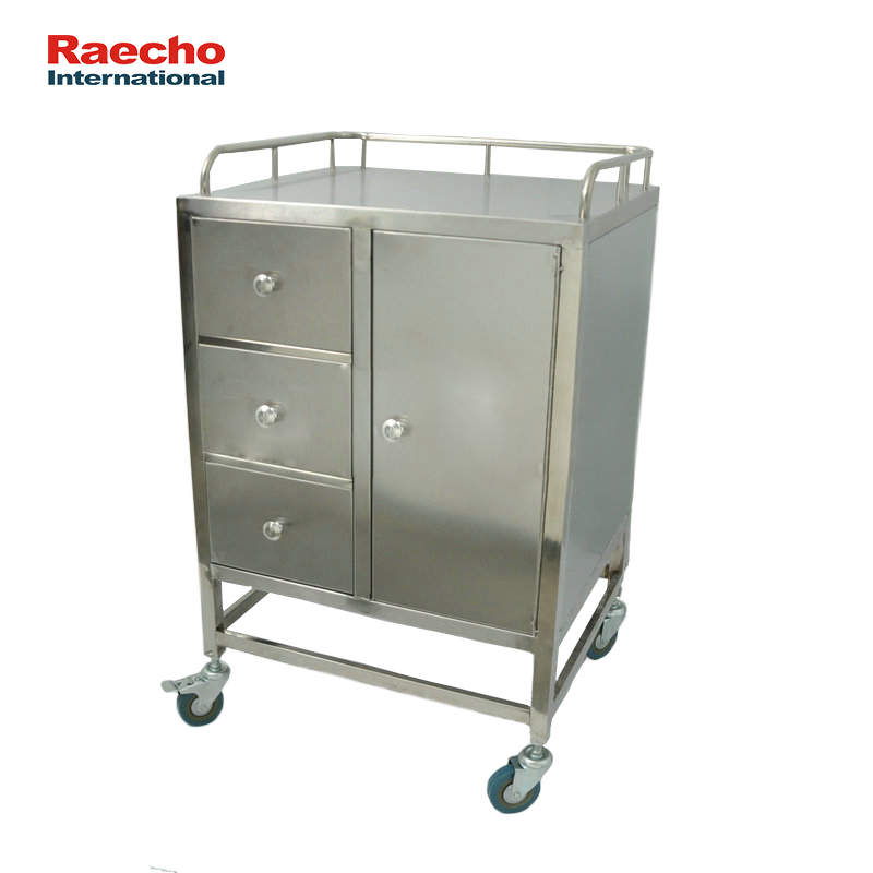 Высокое качество первой медицинской помощи тележки из нержавеющей стали Тележка для анестезии