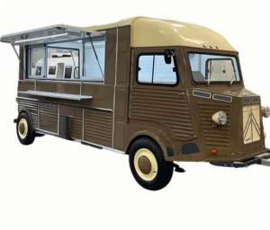 Remorque végétarienne avec bar à salade pour des <span class=keywords><strong>repas</strong></span> sains Camionnette à café style vintage avec comptoir de service pour événements thématiques - Product Image 1