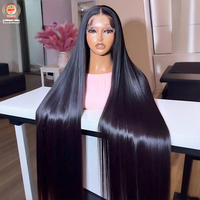 Perruque Lace Frontale 13x6 en Cheveux Humains Vierges Bruts Indiens, Vietnamiens, Brésiliens, Sans Colle, HD, Perruques Full Lace Front Lisses ou Bouclées