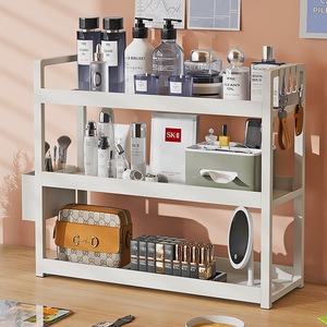 Multi Tier Desktop Shelf 3 Tier Storage Organizer For <b>Office</b> <b>Desk</b> Home Study Bookshelf With Hooks And Shelves - Product Image 4