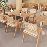 Ensemble de table à manger ovale et fauteuil de style Wabi-sabi pour café commercial et salon