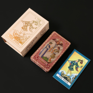 <span class=keywords><strong>Jeu</strong></span> de cartes de tarot imperméables en feuille d'or rose, 78 cartes en PET durables, tarot Waite pour la divination et les jeux de société - Product Image 1