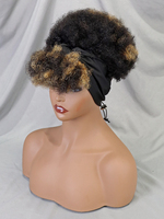 Pelucas Bob Baratas al por Mayor Sin Encaje, Peluca Afro Corta Rizada Ondulada con Diadema Sin Pegamento, Hecha a Máquina con Cabello Humano para Mujeres Negras