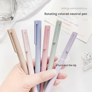 Set di penne in Gel multicolore per studenti della scuola retrò Morandi 0.5mm di plastica con Logo personalizzabile cancelleria blu rosso giallo bianco - Product Image 2