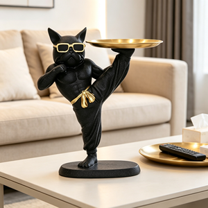 Scultura Creativa di Cane Falco Dipinta a Mano in Poliresina, Ornamenti Moderni per Arredamento Soggiorno e Regalo per il Giorno di Scherzi d'Aprile - Product Image 2