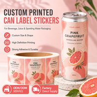 Autocollants personnalisés pour canettes de boissons, étiquettes en vinyle résistantes à l'eau pour bières artisanales, hard seltzer, emballages de bar haut de gamme réfrigérés
