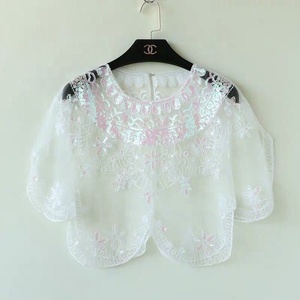 Women's <b>Thin</b> Wedding <b>Dress</b> Accessories Shoulder Gauze Sequined Back Slit Jacket with Small Shoulder <b>Straps</b> - Product Image 5