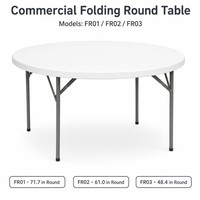Table pliante d'extérieur en plastique blanc avec coussin imperméable, idéale pour banquets, événements, mariages, parcs – Prix de gros USA DDP