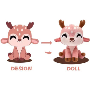 ตุ๊กตาสัตว์มาสคอตวันเกิดออกแบบเอง ตุ๊กตาผ้าฝ้ายขนนุ่ม/ไนลอน ของขวัญ MOQ ต่ำ รับผลิตแบบ OEM ODM จากโรงงานโดยตรง - Product Image 3
