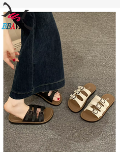 Discount Price PU Leather Upper Womens Non-slip Soft Bottom Flip Flops <b>slippers</b> for Women <b>Summer</b> - Product Image 6