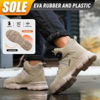 Bottes de sécurité mi-montantes en toile et daim, fabriquées en usine OEM, avec embout en acier personnalisé, anti-écrasement, anti-perforation, imperméables, à boucle intelligente, unisexe