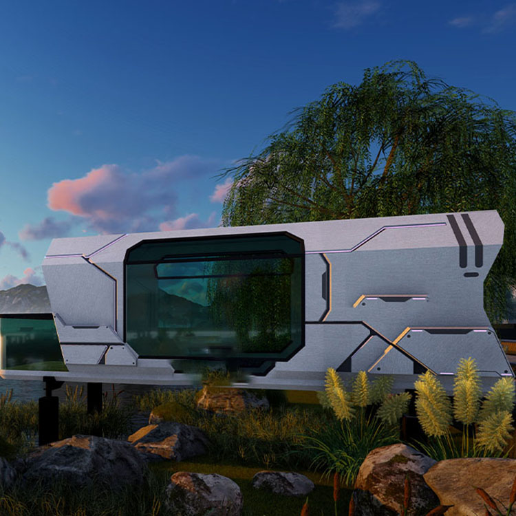 Attraction touristique de luxe camping maison mobile hors réseau chez l'habitant capsule spatiale 2 chambres avec salle de bain et cuisine