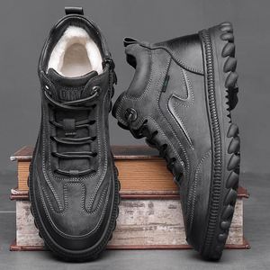 2026 Winter New High-top Genuine Leather Work Boots Fashion Men Shoes Shearling-lined Ideal Casual Snow Boots for Outdoor - Product Image 4