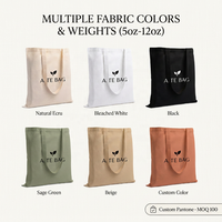 Sac Fourre-Tout en Coton Vierge Écologique Réutilisable de Haute Qualité, avec Logo Personnalisé Imprimé