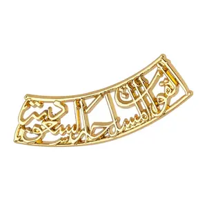 Emblemas de metal para personalização, design de arco banhado a ouro de metal exclusivo para colecionar