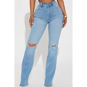 All Yours Curvy Stretch Bootcut Jean - Light Wash Ripped Jeans Colombians Hot Sale Woman High Waist Skinny Jeans High Stretch Sl