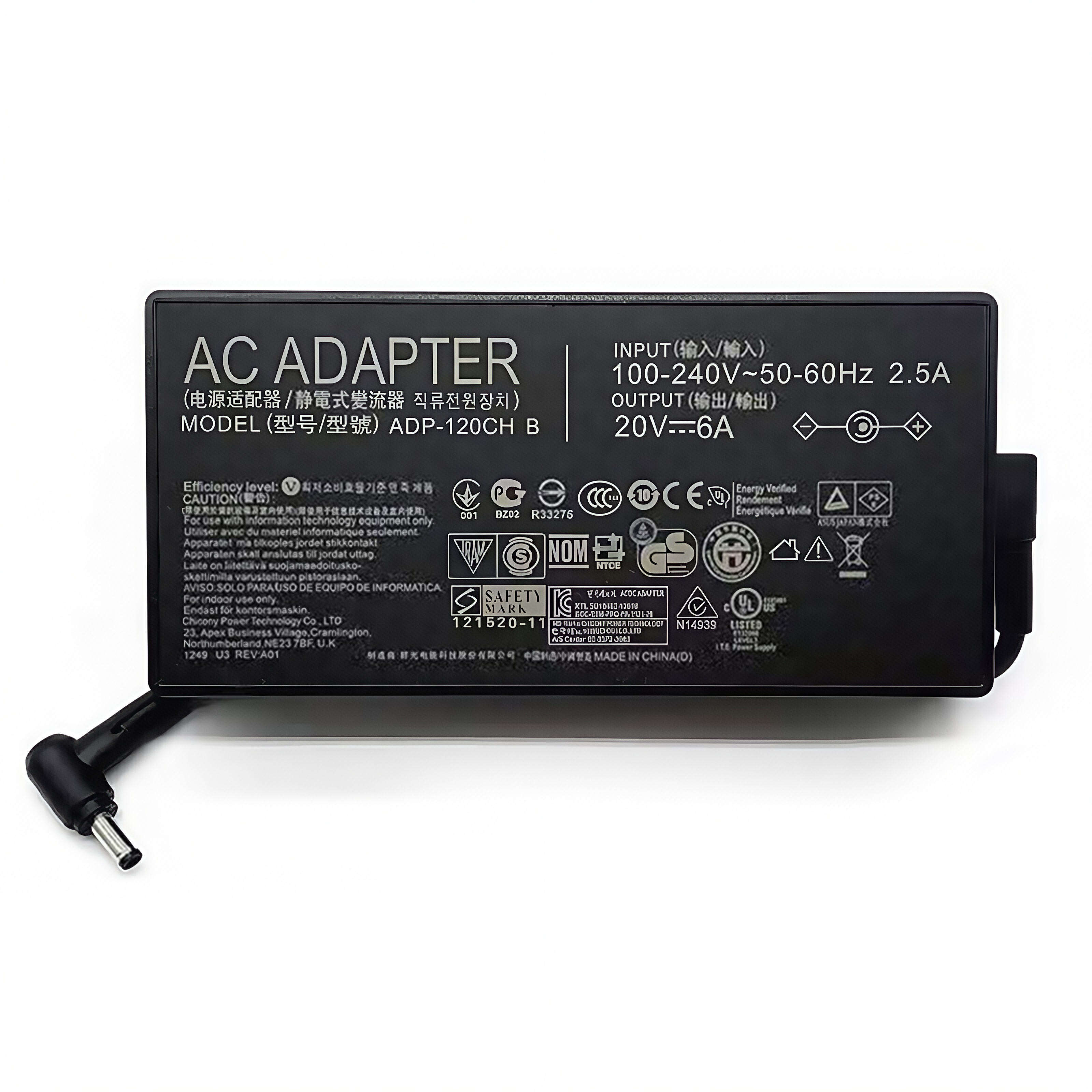 Black-120W 20v 6a 6.0*3.7mm