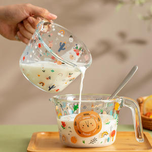 Madou-taza de cristal transparente a escala creativa para el hogar, taza de café, leche, <span class=keywords><strong>desayuno</strong></span>, pareja, <span class=keywords><strong>500</strong></span> <span class=keywords><strong>Ml</strong></span> - Product Image 2