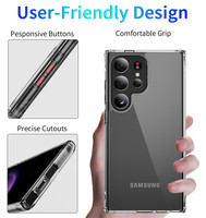Étui de téléphone portable magnétique transparent en TPU acrylique antichoc à quatre coins pour Samsung Galaxy S24 Ultra S23 S25 S26 Plus