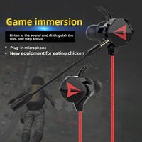 Headset Gaming E-sports Lintas Batas In-ear Berkabel 3.5mm untuk Game Mobile PC Universal PUBG dengan Penentuan Posisi Suara dan Mikrofon Panjang