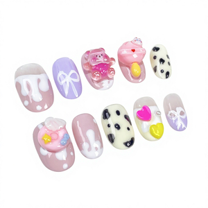 <span class=keywords><strong>Faux</strong></span> <span class=keywords><strong>ongles</strong></span> à presser en acrylique faits main, 12 pièces, style français, formes amande et carrée, longs, pré-dessinés <span class=keywords><strong>avec</strong></span> colle - Product Image 1