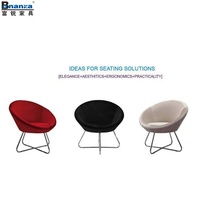 Stof Vintage Eigentijdse Stijl Zwart Bad Stoel Lounge Stoelen Met Chrome Benen