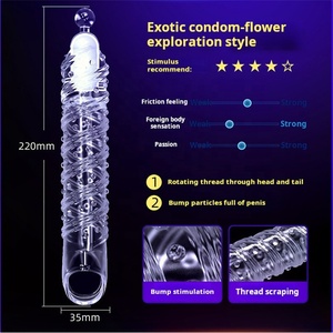 OEM再利用可能な大人用セックストイ バイブレーターコンドーム ディルドバイブレーター ペニスリングスリーブ 男性用増大グッズ - Product Image 4