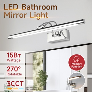 Luminaire Mural LED pour <span class=keywords><strong>Miroir</strong></span> 15W 50CM, Éclairage <span class=keywords><strong>de</strong></span> Maquillage et <span class=keywords><strong>de</strong></span> <span class=keywords><strong>Salle</strong></span> <span class=keywords><strong>de</strong></span> <span class=keywords><strong>Bain</strong></span>, Couleur Chrome, Lumière Frontale pour <span class=keywords><strong>Miroir</strong></span> LED / Lumière <span class=keywords><strong>de</strong></span> Coiffeuse / Lumière <span class=keywords><strong>de</strong></span> Maquillage - Product Image 2