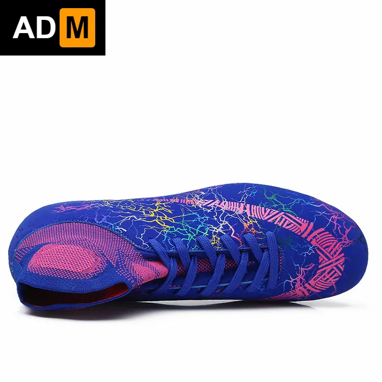 High-top boys and girls mandarin duck soccer shoes school football training shoes youth kid football boots