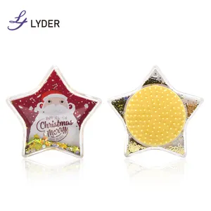 Lyder Christmas Gift Star Shaped Women Wholesale Custom Logo Massage Wet Hair Scalp Detangling Hair Brush Comb For Promotional