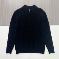 Pull Polo Homme Personnalisé en Maille Câblée à Col Montant et Manches Longues – Style Business Décontracté pour Tenue Quotidienne – Prise en Charge OEM et Commandes en Gros