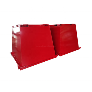 Cubo de chatarra de acero apilable para exteriores de 10 CBM, contenedores de elevación de cadena de Residuos Industriales, contenedores de salto de Parte superior abierta con tolva - Product Image 4