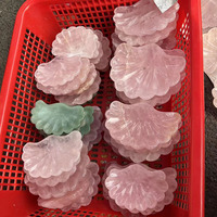 Bol en coquille de quartz rose naturel sculpté de pierres de guérison ornement artisanat en cristal fait à la main bol en pierre artisanal élégant