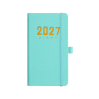 Agenda 2027 A6, couverture en PU, reliure élastique, journal de poche, planificateur quotidien, papeterie de bureau, vente en gros OEM ODM