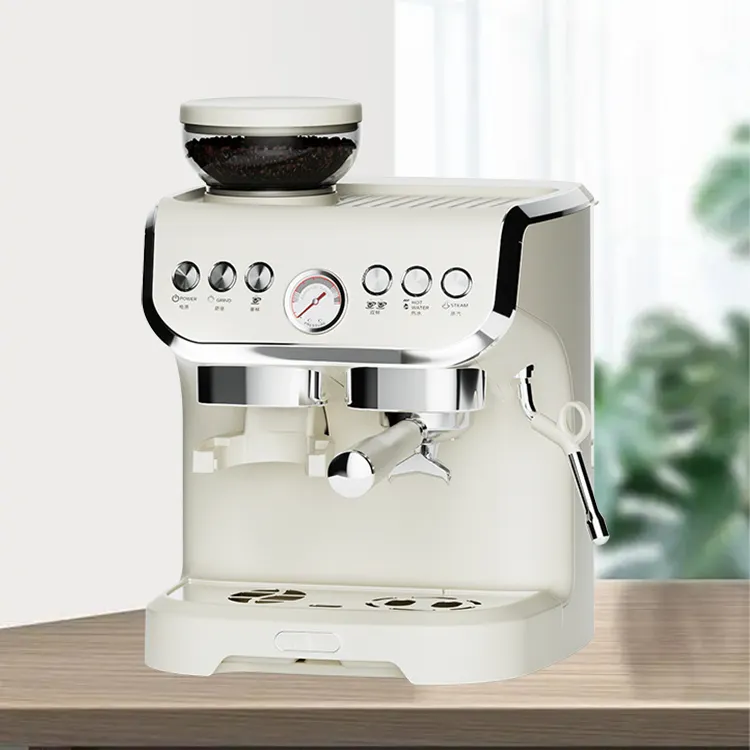 Cafeteira semi-automática, máquina de café expresso com alavanca moedor