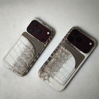 Étui de téléphone portable magnétique en cuir de crocodile d'Himalaya véritable HMS Original Tannery Tech de luxe pour iPhone 18 Promax
