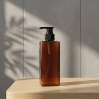 Bouteille carrée en PET de 400-500 ml avec pompe, rechargeable, pour savon liquide, gel douche, shampoing, soins personnels, logo personnalisé, estampage UV/or