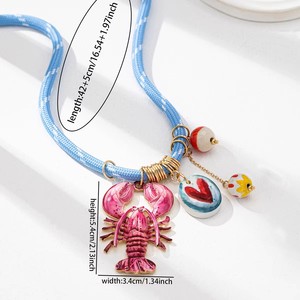 Collar con Colgante de Concha de Coral Rojo Deportivo Comiya de Qingdao para Mujer, Cadena de Cuerda para Uso Diario en la Playa, Aleación de Zinc, Regalo <span class=keywords><strong>2026</strong></span> - Product Image 5
