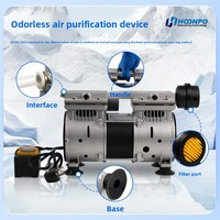 Unité de purification d'air sans odeur Hongpu HP-09, distributeur de gaz à six voies, compresseur d'air sans huile, adsorbant au charbon actif 112
