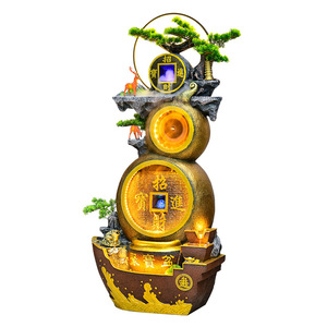 Quanfangyuan Gourd Water Feature Artificial Rockery Fountain With <b>Led</b> <b>Light</b> For Home Office Courtyard Decor - Product Image 5