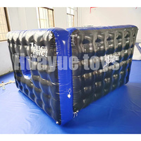 Vente directe d'usine épissure noir et bleu cible gonflable Paintball obstacle pilulier jeu de tir pratique Paintball