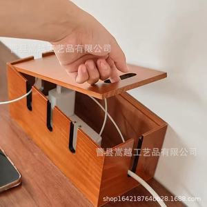 Wooden Storage <b>Box</b> 30.5x14x13cm Cable Organizer For <b>Router</b> Phone Charging Home Use - Product Image 3