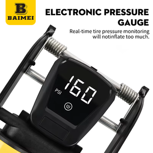 कार के लिए बैमी पोर्टेबल मैनुअल उच्च दबाव साइकिल पेडल फुट पंप कार मोटरसाइकिल के लिए इंफ्लेटेबल प्रेशर गेज - Product Image 2